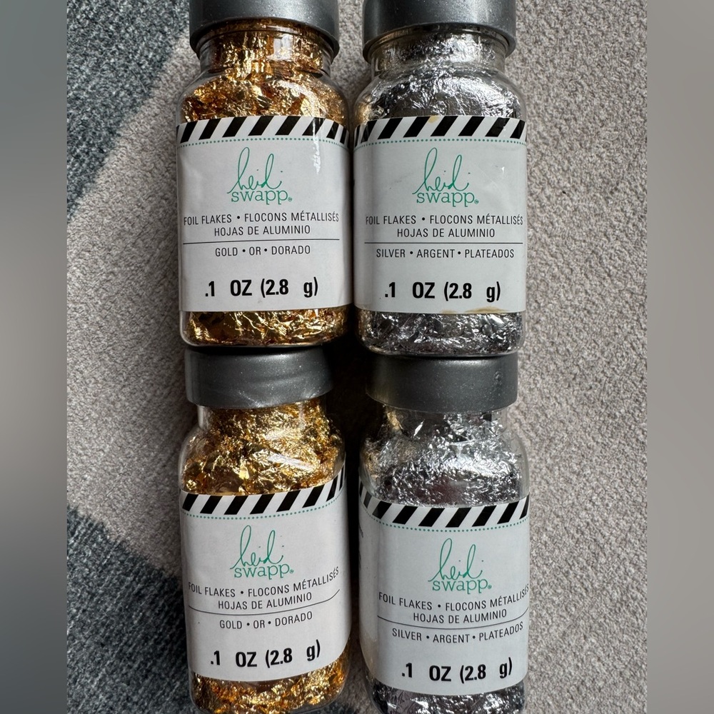 Heidi Swapp Foil Flakes Bundle Gold & Silver Craft Supply New